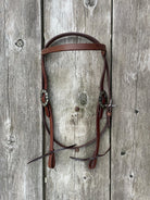 Oiled Harness Browband Headstall With Black Jack Buckle Horse