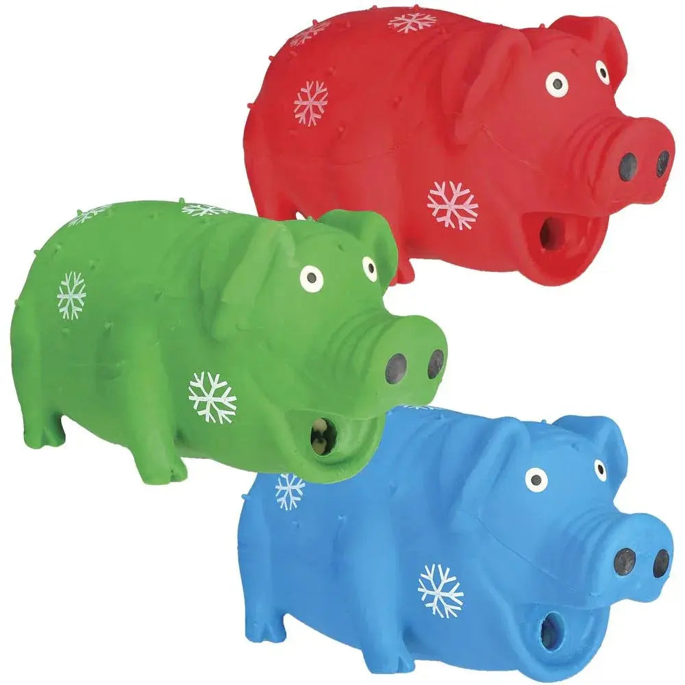 Multipet® 9" Latex Grunting Pig with Dots Dog Toy Dog