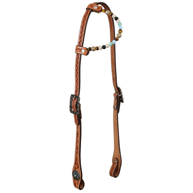 Western Pearl Argentina Cow Leather One Ear Headstall