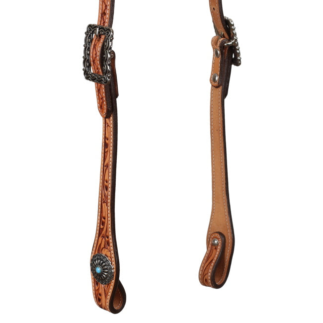 Western Pearl Argentina Cow Leather One Ear Headstall