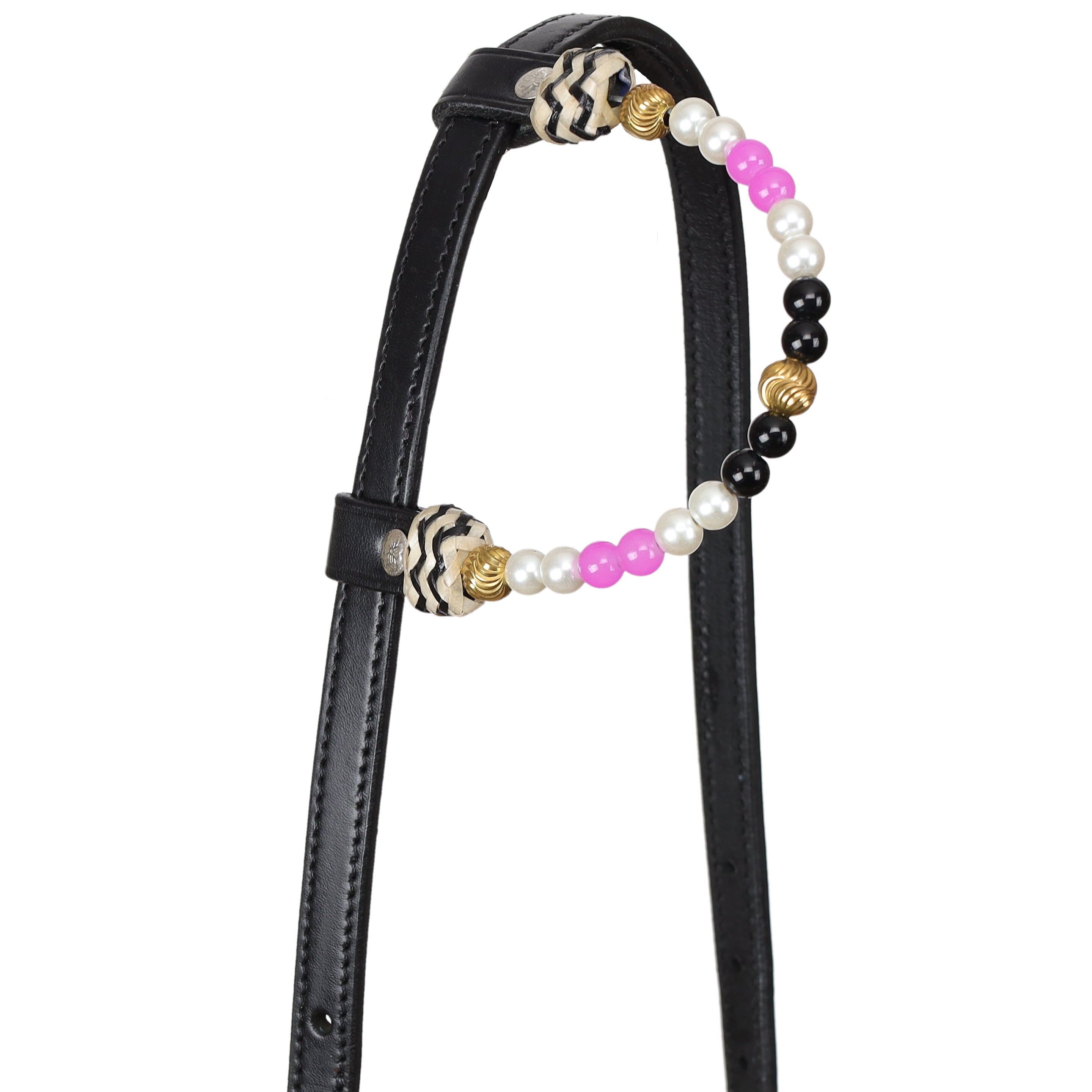 Pink Pearl Argentina Cow Leather One Ear Headstall