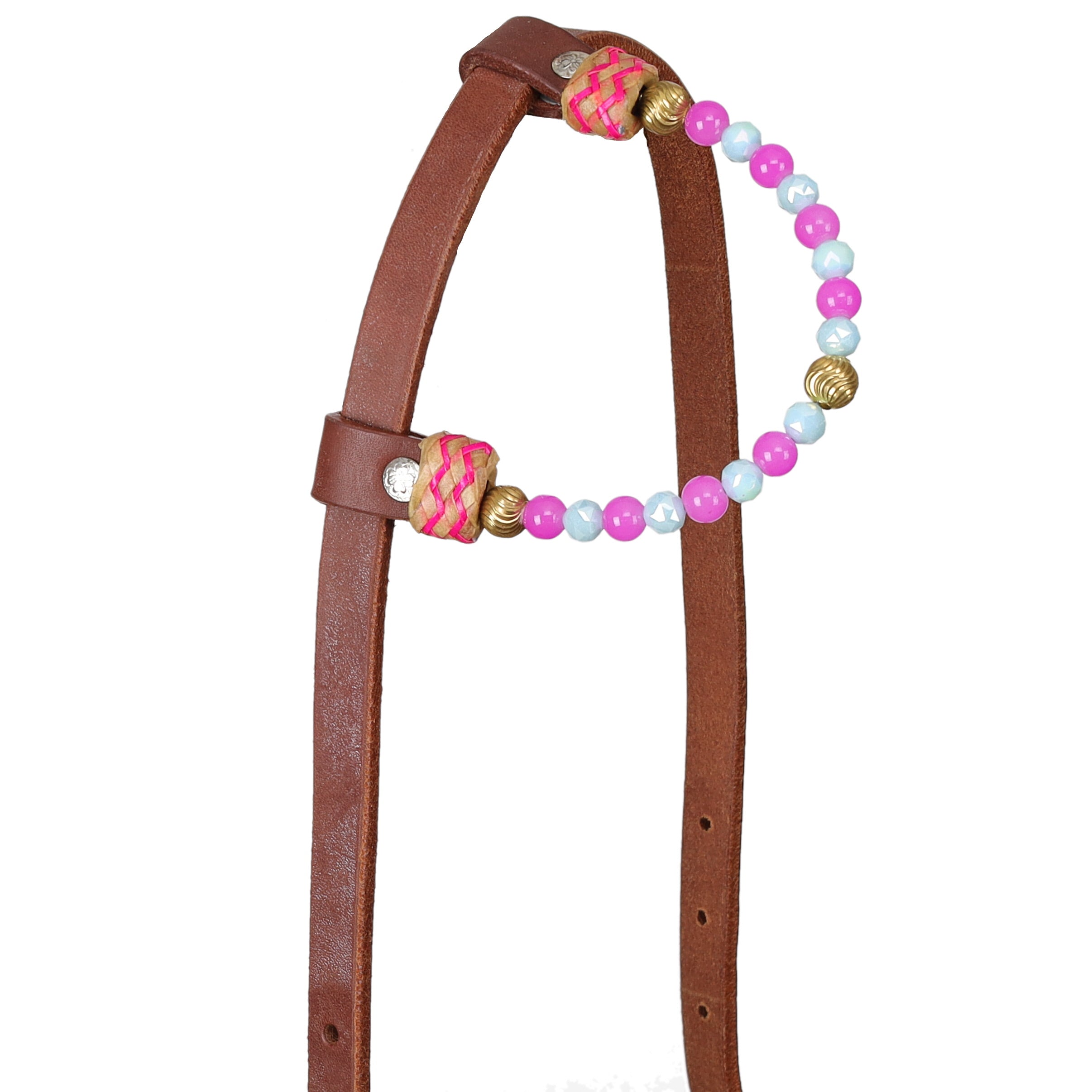 Seaside Pearl Argentina Cow Leather One Ear Headstall