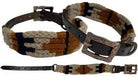 Corded Leather Dog Collar - Tan/Black Dog
