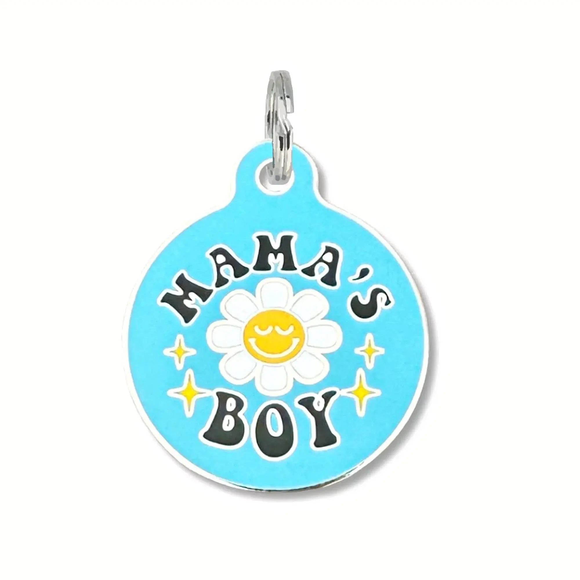 Cute Dog ID Tag with Personalized QR Code - Mama's Boy