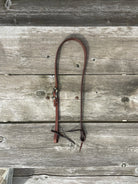 Oiled Harness Split Ear Headstall With Antique Silver Bar Buckle Horse
