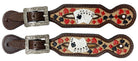 Ladies 'Royal Flush' Painted Leather Spur Straps