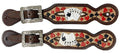 Ladies 'Royal Flush' Painted Leather Spur Straps