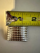 Silver weave square concho with screw