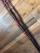 Black and red 20-plait romal reins California style dark cherry 55 inches