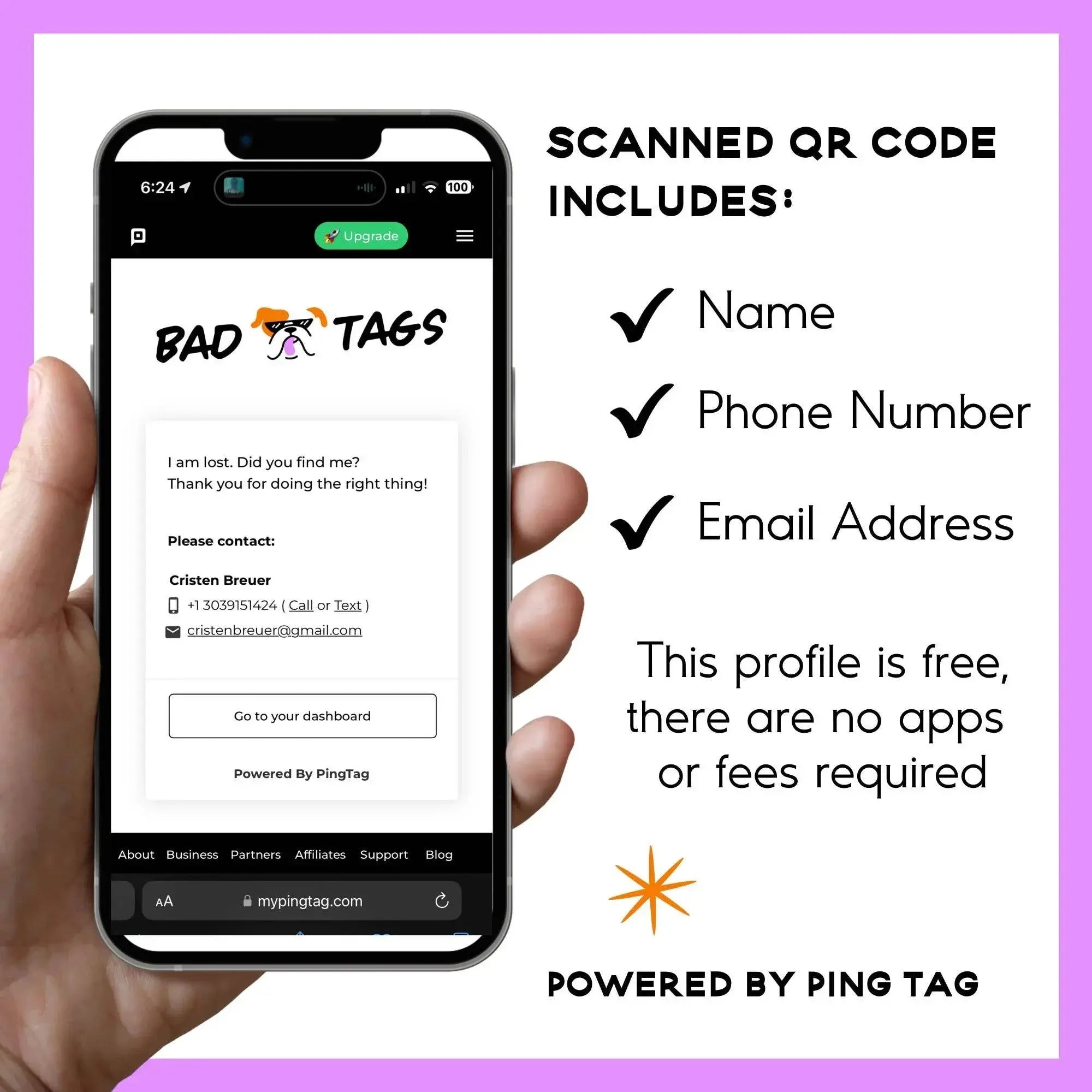 Pretty Muther Fluffer - Dog ID Tag or Collar Charm Dog