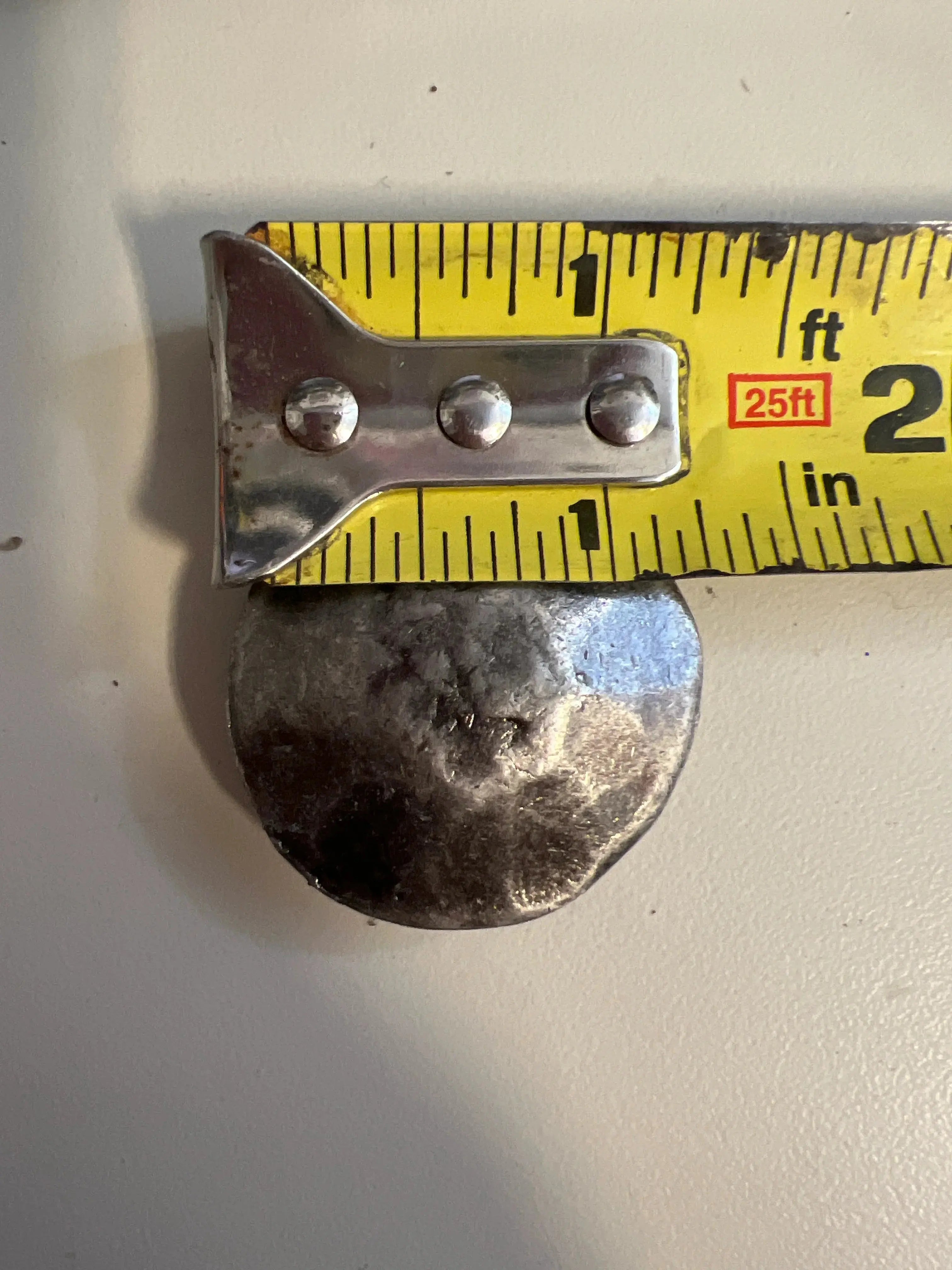 Silver hammered concho with Screw 1 1/4"