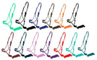 Training cowboy knot halter with four knot pressure points and lead all colors