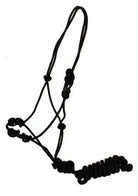 Training cowboy knot halter with four knot pressure points and lead