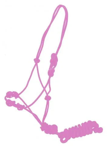 Training cowboy knot halter with four knot pressure points and lead