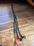 Black and Blue Rawhide 20 Plaits Romel Reins, Romal Reins 55"