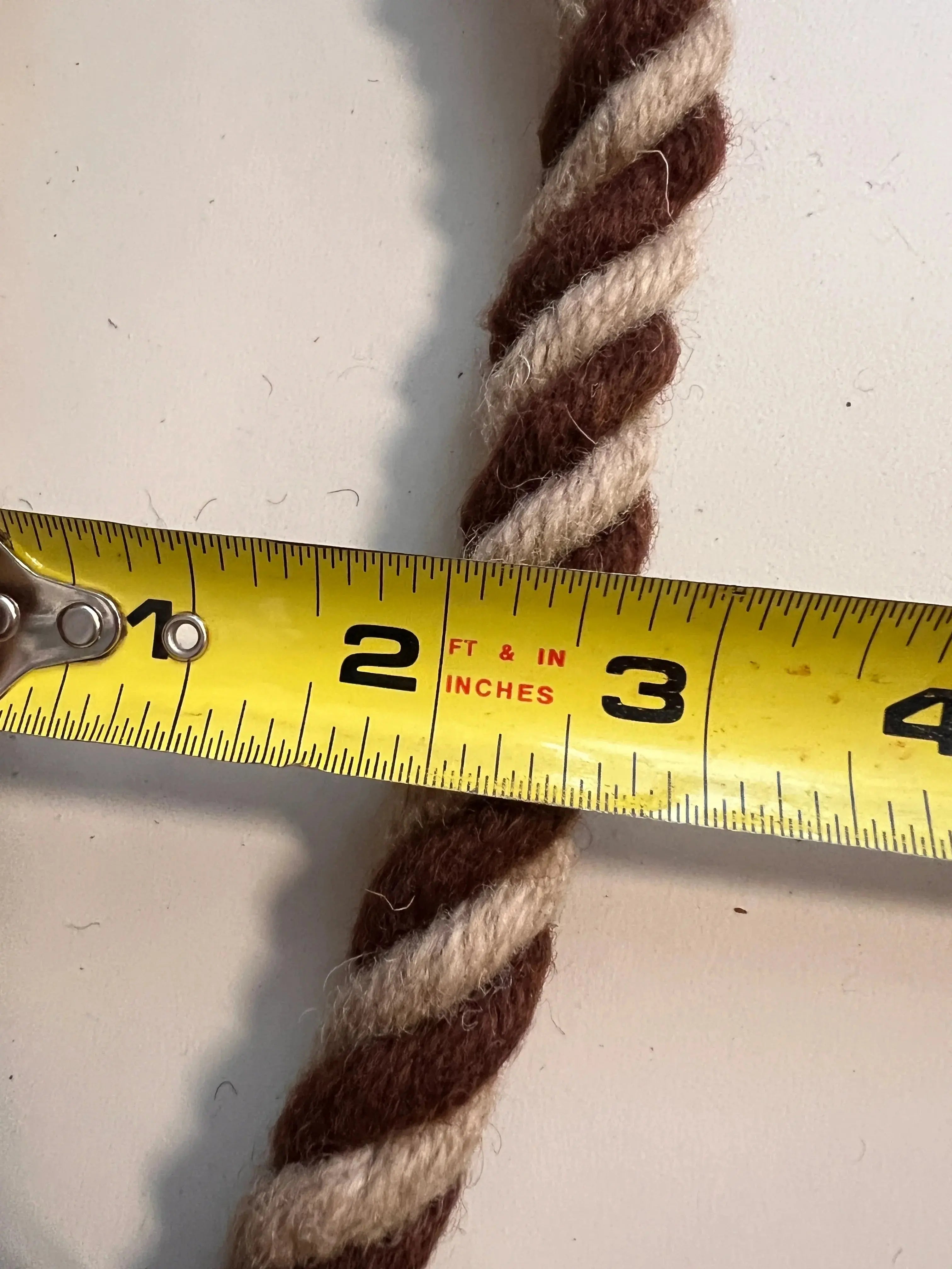 22 ft Rustic Mocha Mohair Mecate Reins thick braided brown cream rope