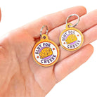 Funny Dog ID Tag with Personalized QR Code - Slut for Cheese Dog