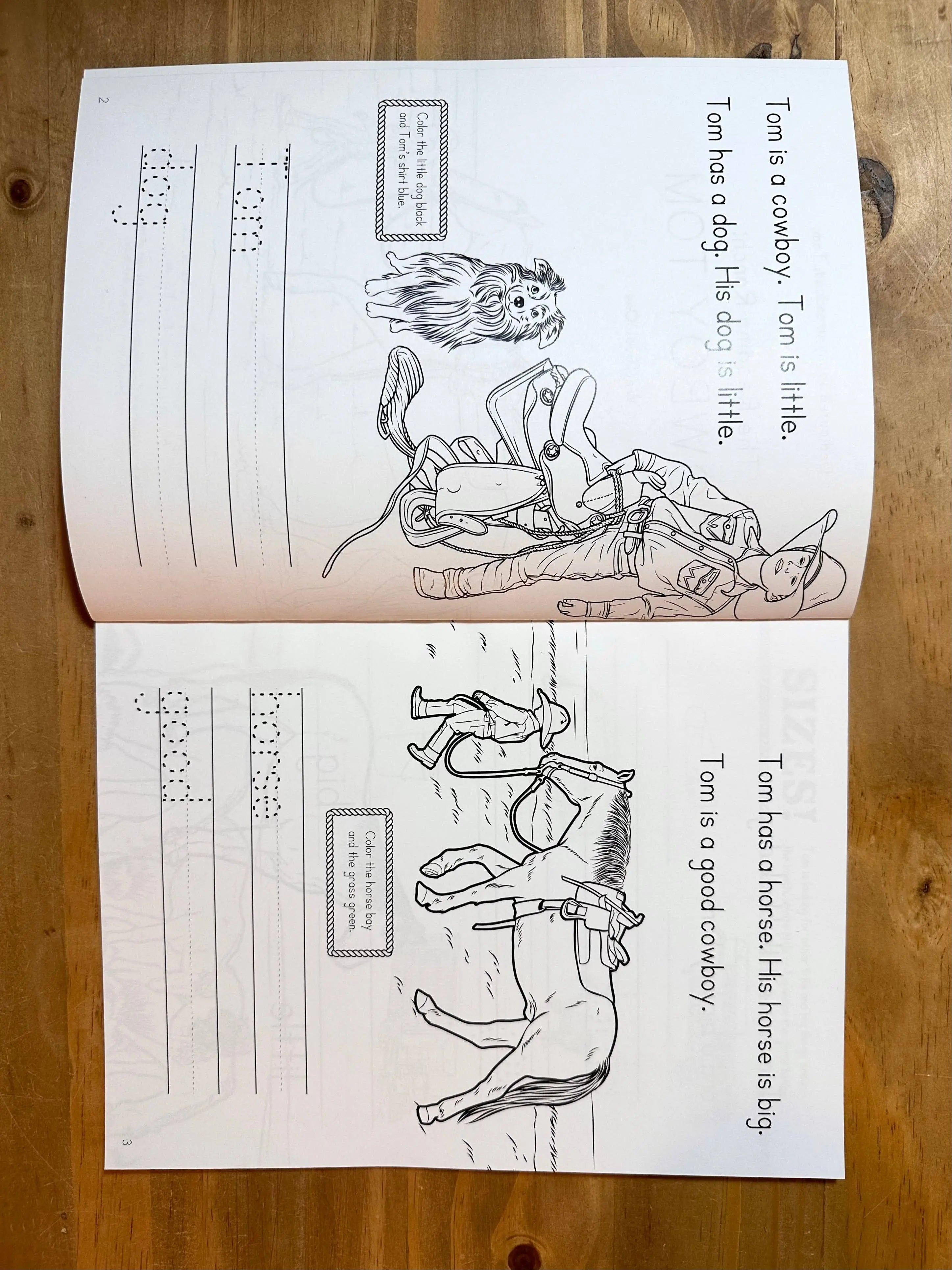 The Reading Ranch Cowboy Tom: Workbook One  inside