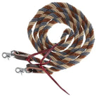 Dust & Denim Mohair Contest Reins - 8 Ft coiled rope lead with leather straps
