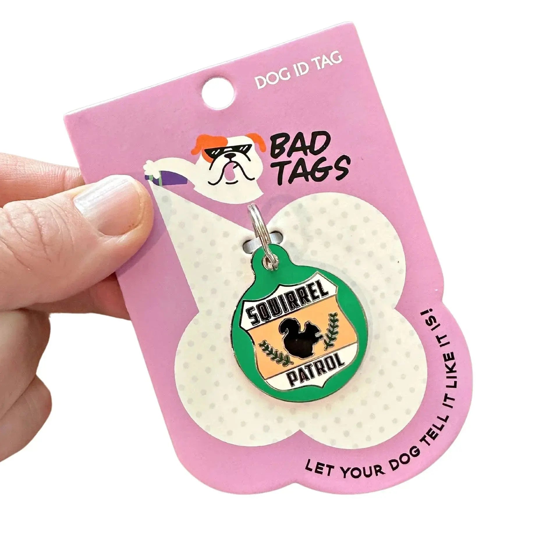 Dog ID Tag with Personalized QR Code - Squirrel Patrol