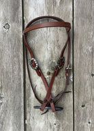 Oiled Harness Browband Headstall With Black Jack Buckle Horse