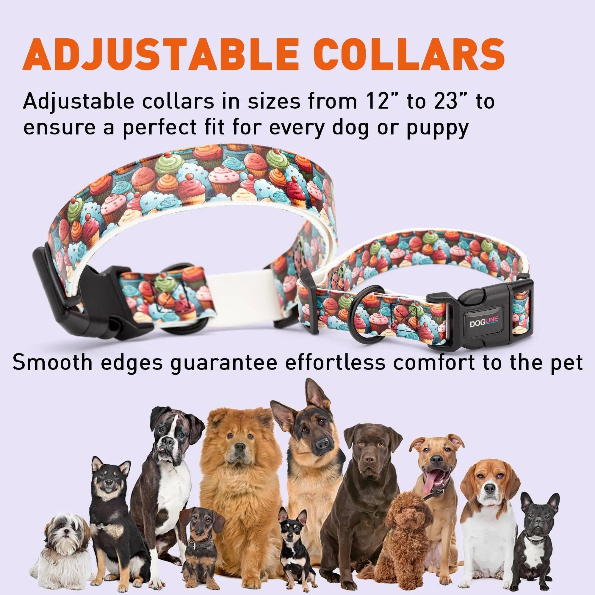 Dogline Biothane Printed Dog Collar with Quick Release Buckle Dog