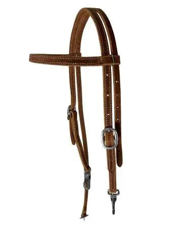 American Made Browband Harness Leather Headstall with Snaps. Made in USA. Horse
