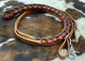 Pink Miracle Braid leather contest/roping rein with buckles