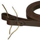 8' x 1" Premium Harness Oiled Leather Split Rein - Made in the USA Horse close up