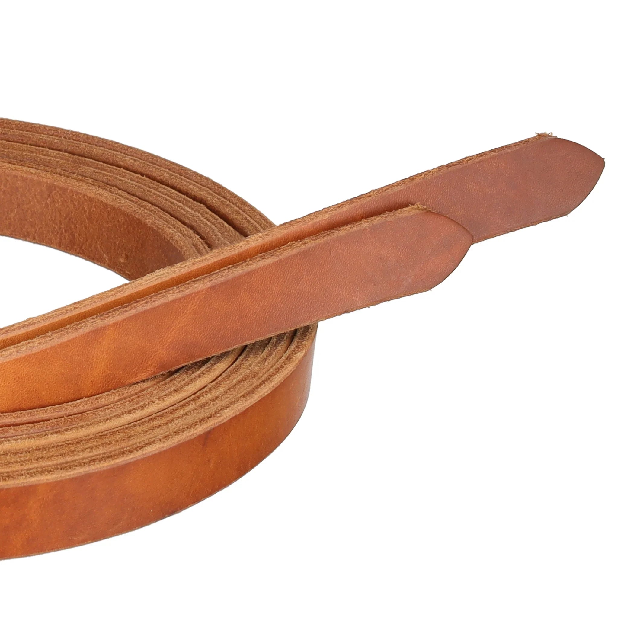 8' x 1" Premium Harness Leather Split Rein - Made in the USA Horse close up