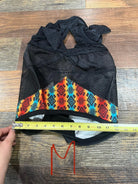 Yellow/Orange Aztec print accent horse size fly mask with ears