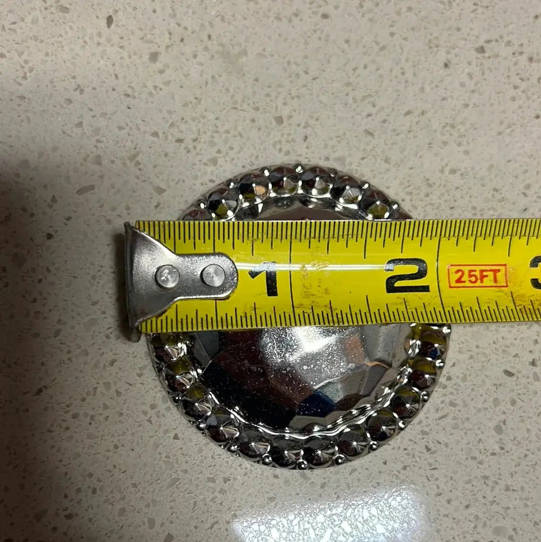 2" Silver hammered concho with Screw