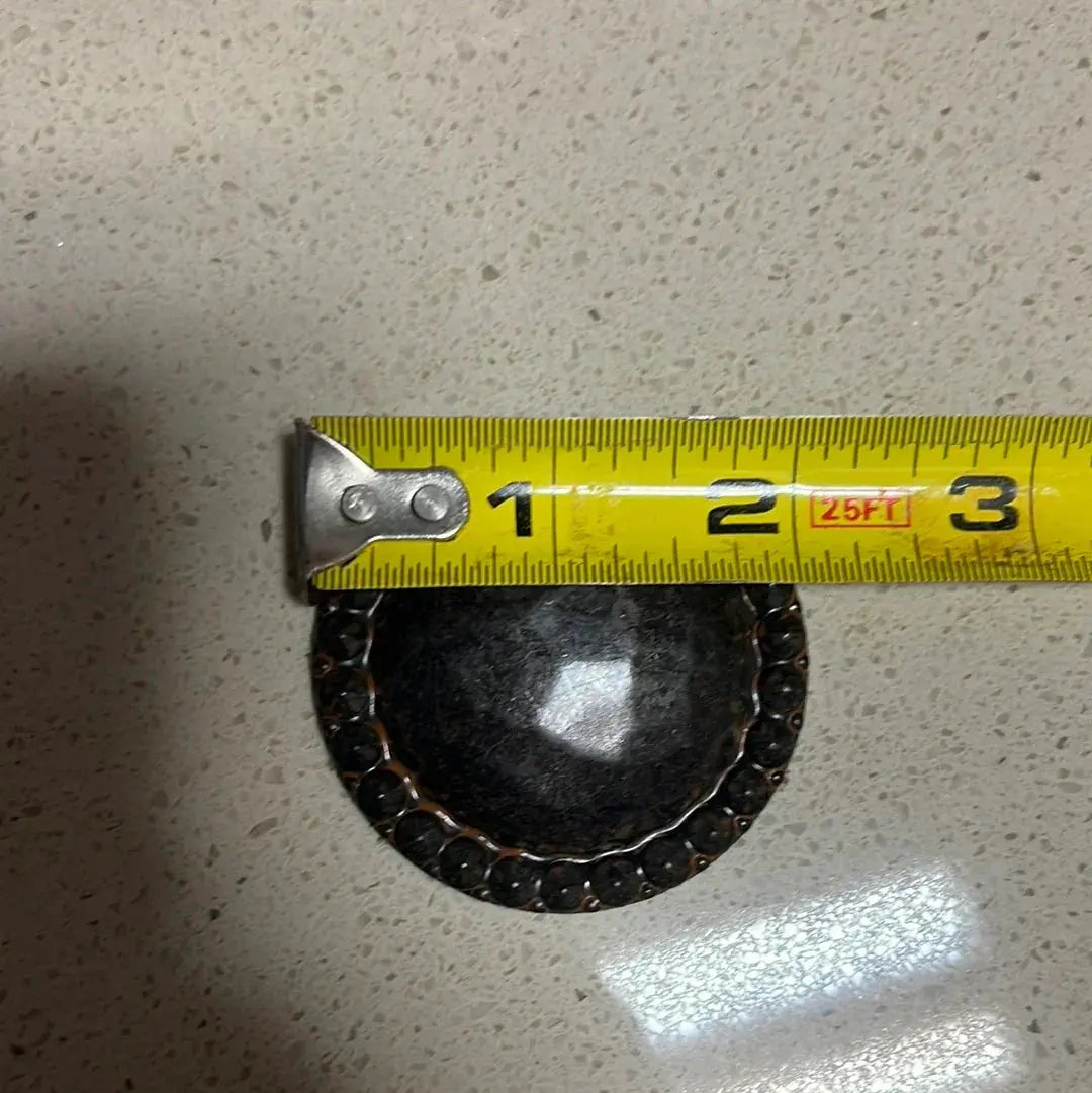 Antique black hammered concho with screw