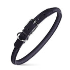 Soft Leather Round Collar Black 1