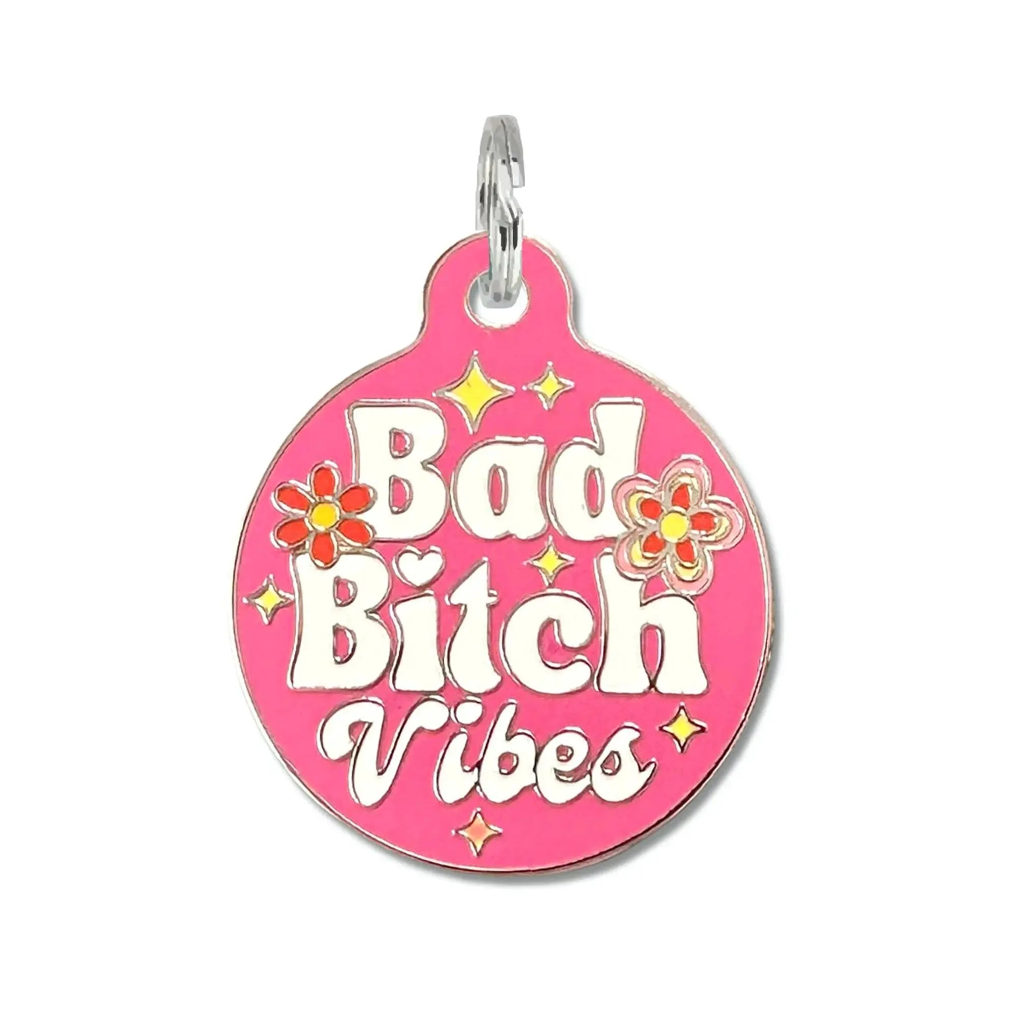 Dog ID Tag with Personalized QR Code - Bad Bitch Vibes