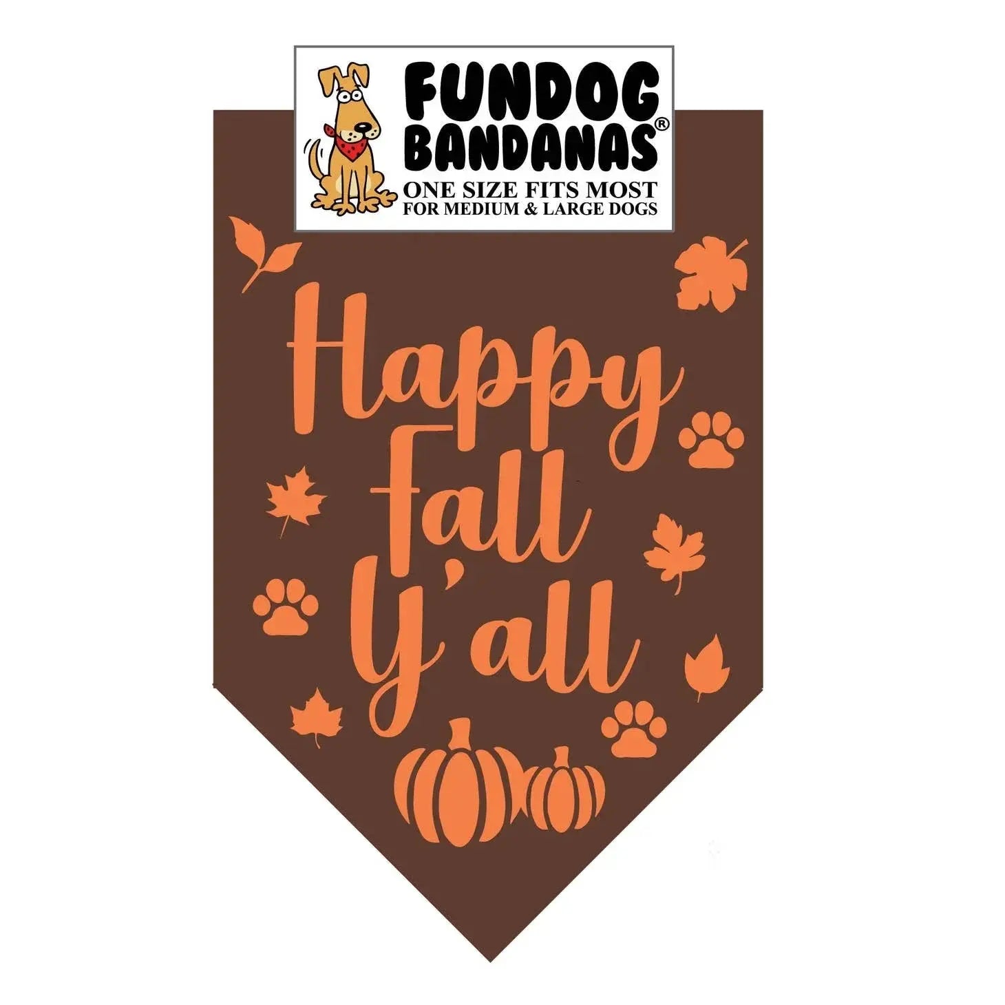Happy Fall Y'All Bandana - Made in USA Dog