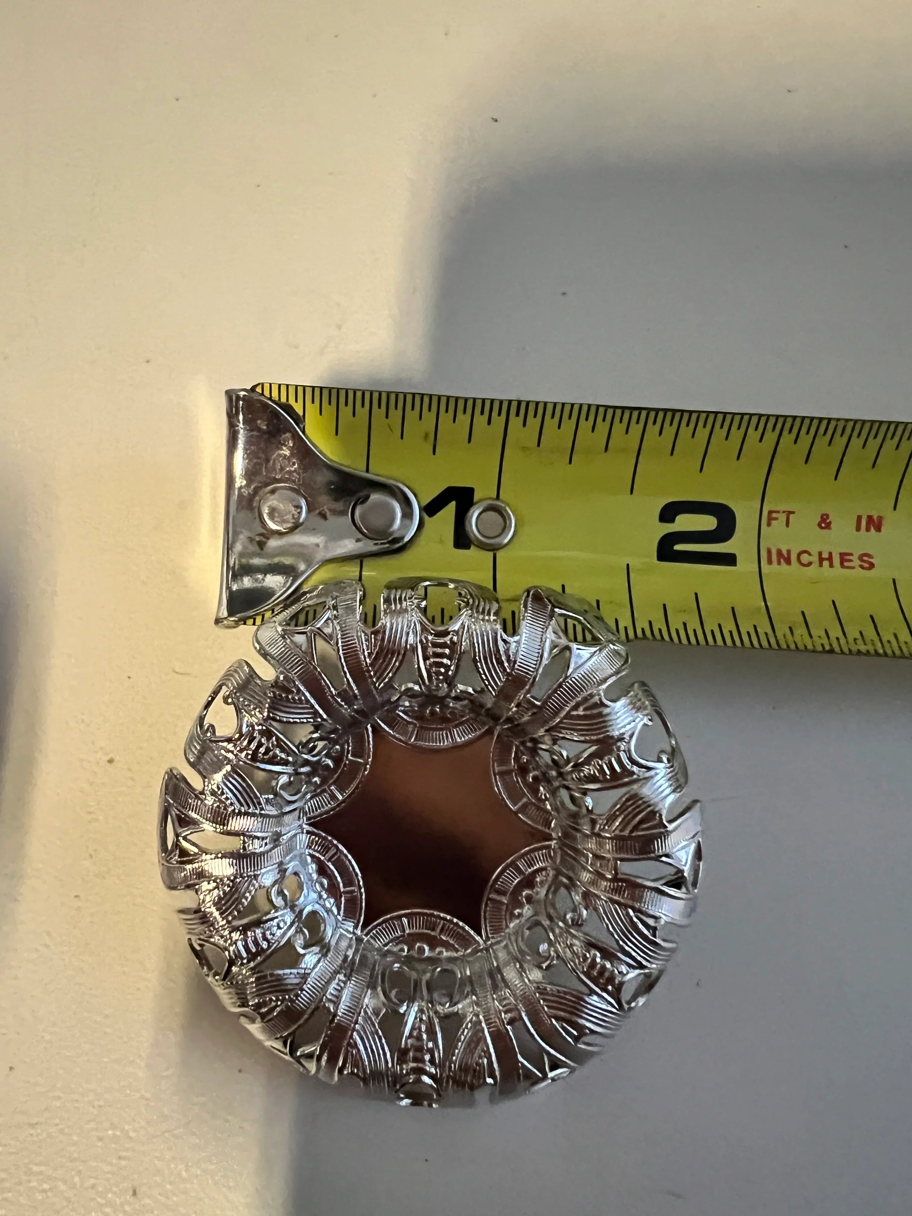 Silver raised concho with Screw- size