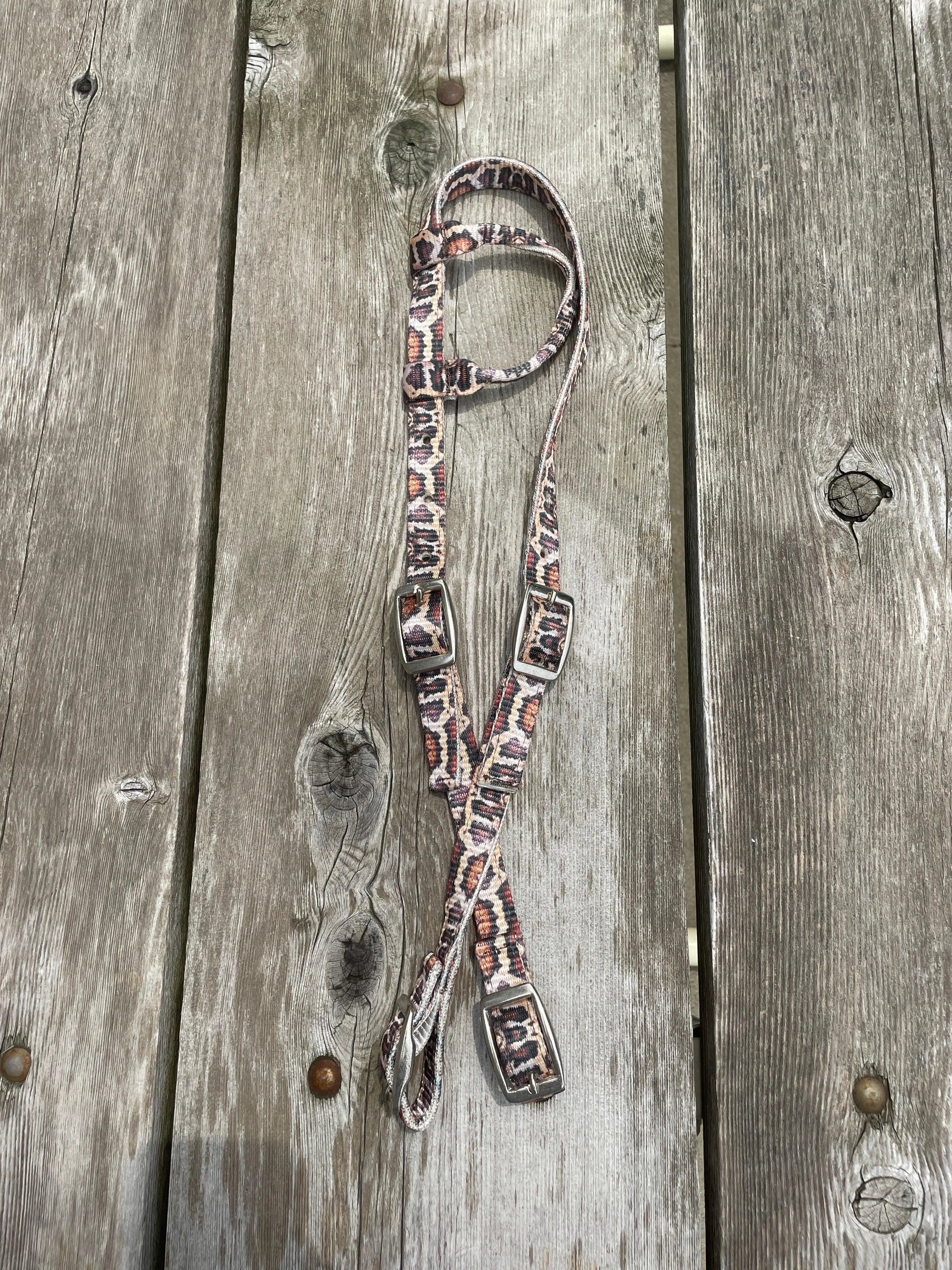 Python Print Design Nylon One Ear Headstall Horse