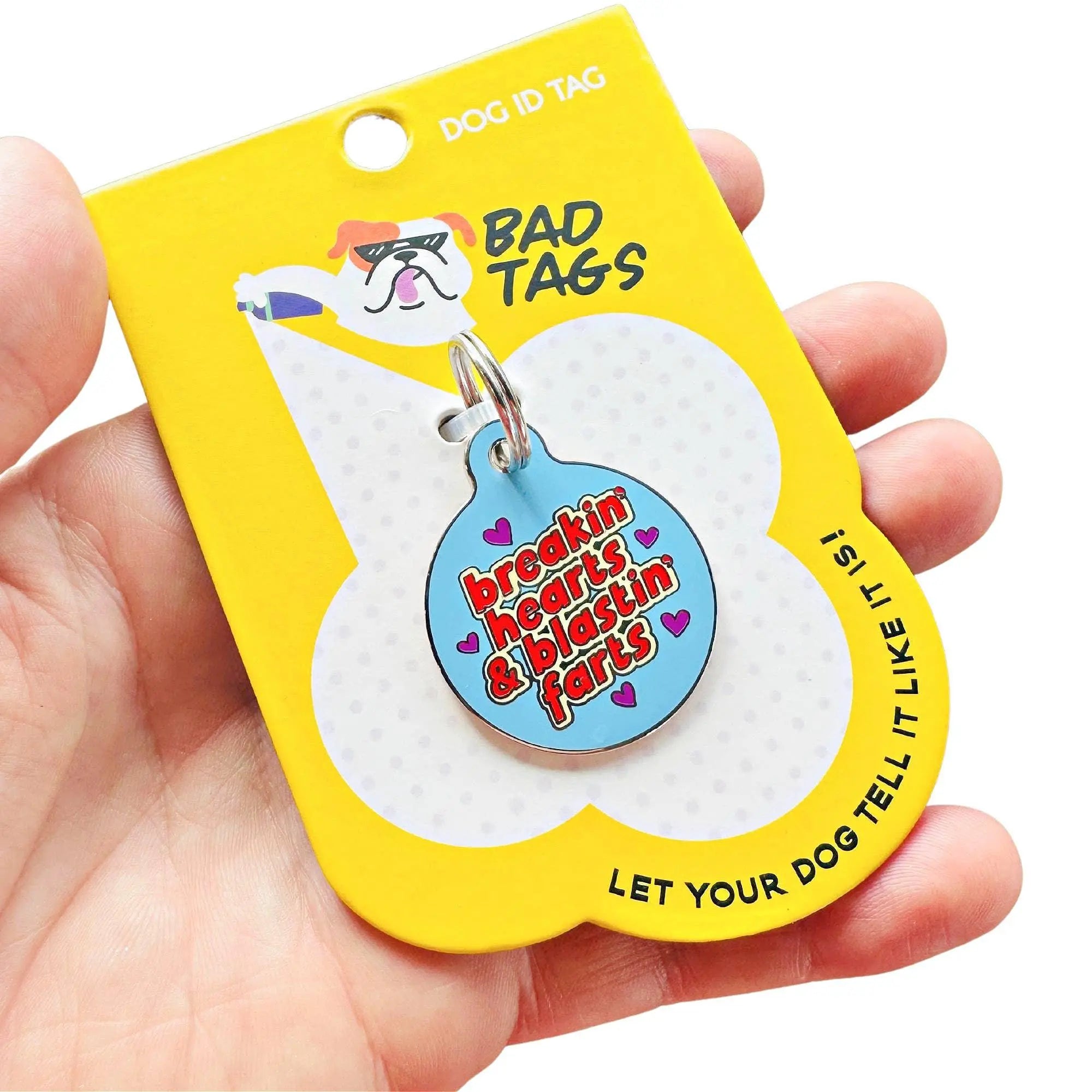 Dog ID Tag w/ Personalized QR Code - Breaking Hearts