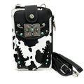 Rectangle Concho Cow Print Western Phone Wallet