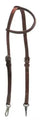 Oiled leather one ear headstall with stainless steel snaps