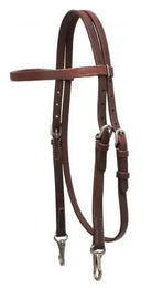 Oiled harness leather headstall with stainless steel snaps Horse
