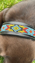 Dodger Trail Handcrafted Padded Beaded Dog Collar Dog