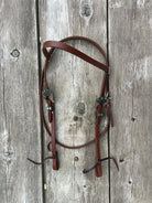 Oiled Harness Browband Headstall With Cowboy Gambler Buckle Horse