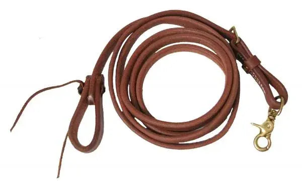 5/8" X 8' Oiled harness leather adjustable roping rein Horse