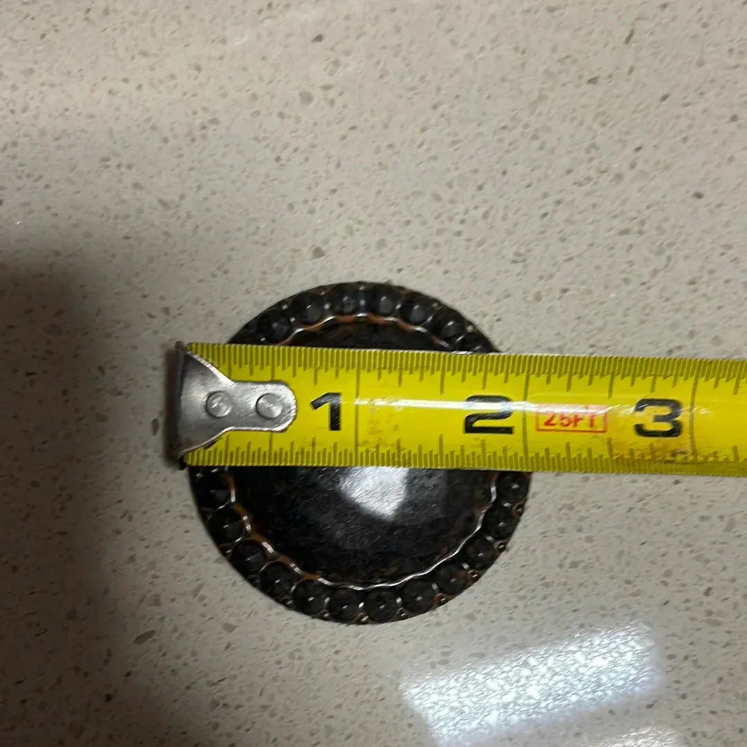 Antique black hammered concho with screw