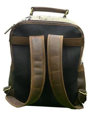 16.5" Hair on Cowhide Leather Backpack handbag