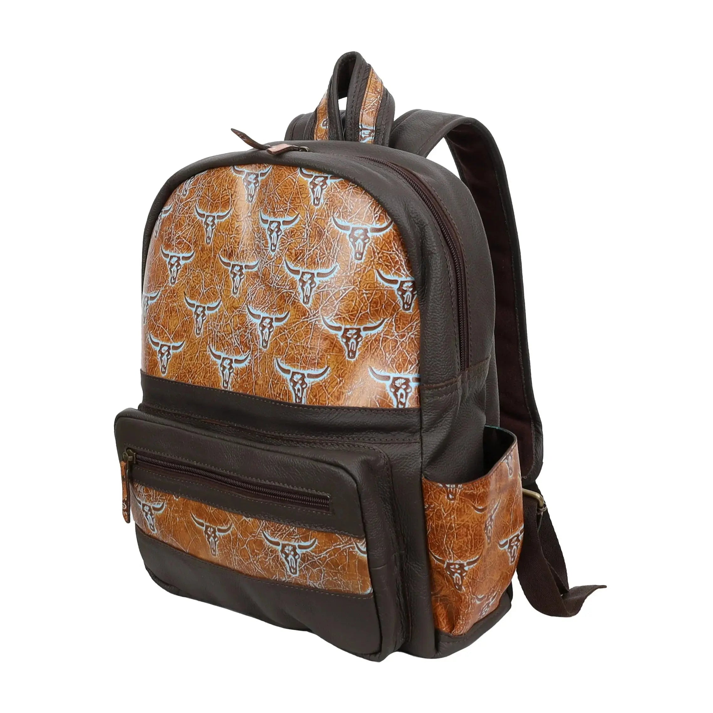 Weathered Steer Leather Backpack handbag