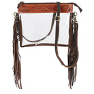Floral Fringe Clear Crossbody Bag