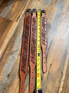 Tan hand tooled Dog collar